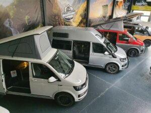 Blick von oben in unseren Camper Showroom