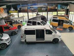 Blick von oben in unseren Camper Showroom